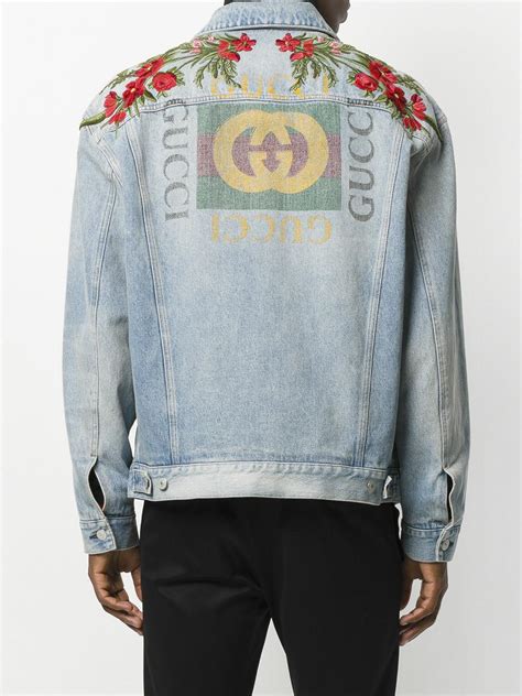 gucci printed denim jacket